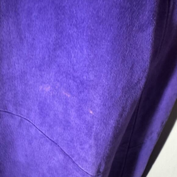 Vintage 90s Etosha Purple Suede Leather Midi Skirt - Picture 4 of 6